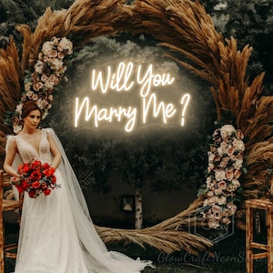 Letrero de neón "¿Quieres casarte conmigo?", decoración personalizada para propuesta de matrimonio, decoración de césped para bodas, regalos para proponer matrimonio.