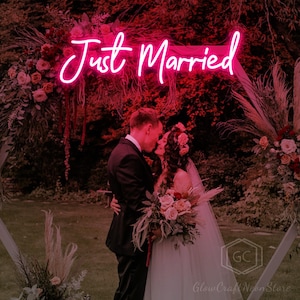 Just Married Neon Sign,Wedding Neon Sign,Wedding Party Backdrop Decor,Wedding LED Light for Room,Engagement Party Decor,Personalized Gift