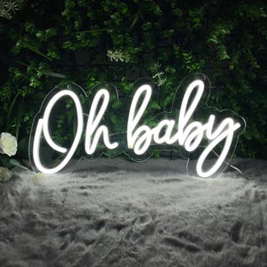 Placas de neon Oh Baby, decoração para chá de bebê, placas de LED para chá de bebê, decoração para quarto de criança, presentes de aniversário personalizados para bebês
