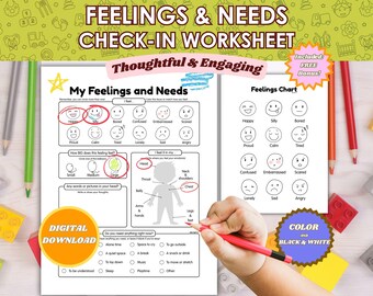 Feelings Check-In Worksheet for Kids: Emotional Learning Activity (PDF Download)