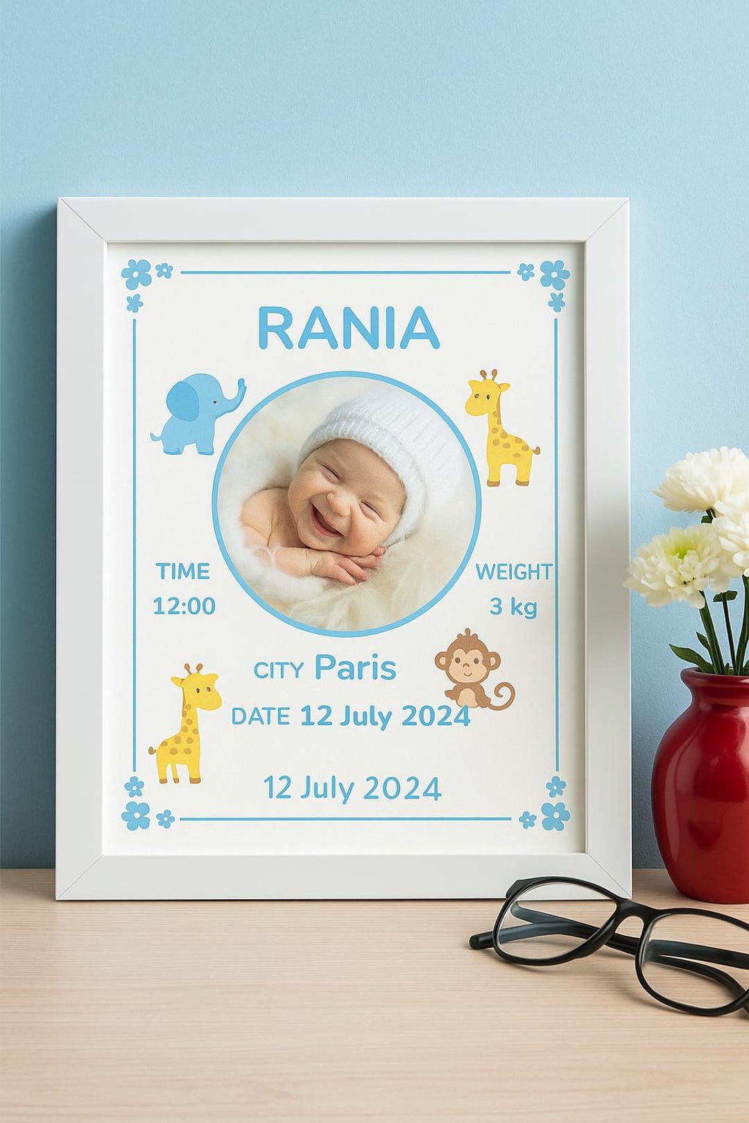 Personalized Baby Frame, Baby Birth Frame , Baby Photo Frame ,new Born ...