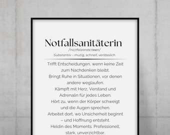 Paramedic Definition Poster Personalized – Gift for Paramedics – Emergency Medical Services Wall Art – Exam