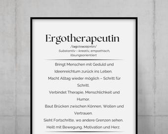 Personalized Occupational Therapy Definition Poster – Gift for Occupational Therapists – Practice Decor – Exam Wall Art for Colleagues
