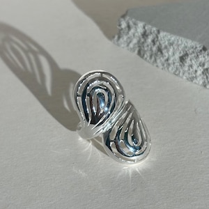 Eleganter Abstrakter Sterling Silber Ring | Handgefertigte Abstrakte Silber Ring | Skulpturale Sterling Silber Ring | 925 Sterling Silber Ring