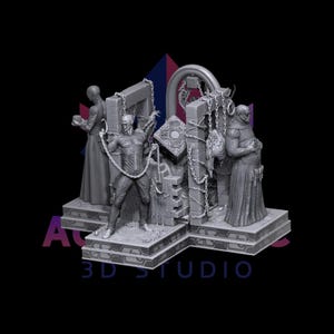 Cenobite Diorama (Pinhead, Chatterer, Butterball, Female, Frank with Lament box) Inspired Hellraiser | Horror Character 3D Print STL File