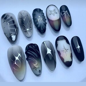 custom press on nails/party press on nails/Flakes for nails/wedding nails gift/Japanese nails/Long nails/Almond nails/ 3d nails