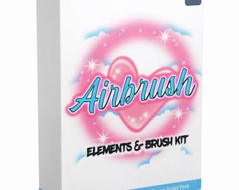Airbrush Graphics Pack | 25 PNG Elements + Photoshop Brush Set for Streetwear