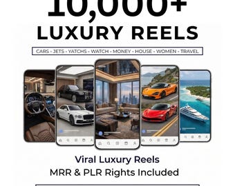 10 000+ lyxrullar, bilar, yachter, resor, MRR, PLR (digital nedladdning)