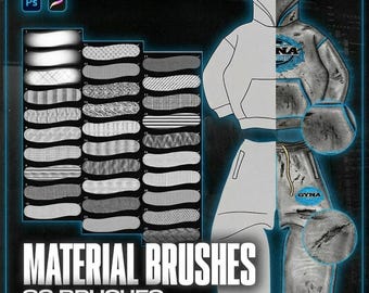 Procreate Material Brushes | Realistic Clothing Texture Pack (30 Brushes)