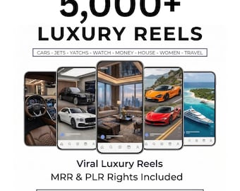 5000+ lyxfilmer, bilar, yachter, jetplan, livsstilsinnehåll (digital nedladdning)
