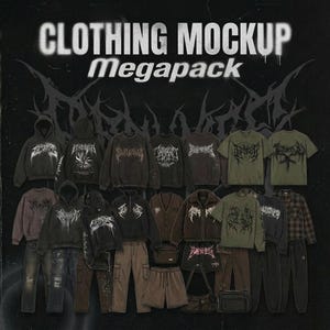 Streetwear Clothing Mockup Mega Pack | Washed Texture, Editable Colors (Digital Download)