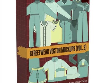 Streetwear Vector Mockups – 21 klädmallar i Adobe Illustrator-paket (fram- och bakvyer)