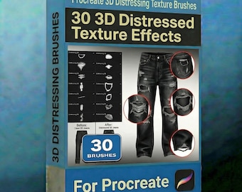Procreate 3D Distressing Texture Brushes | Djup, yta och kantdetaljer (digital nedladdning)