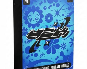 70+ Y2K Streetwear-ikoner och former | Kläder | Superstjärnepaket för grafisk design, logotyper, kläder