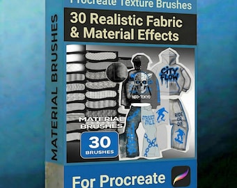 Procreate Texture Brushes | 30 realistiska tyg- och materialeffekter (digital nedladdning)