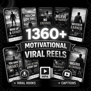 1360+ Motivational Reels Video Bundle, PLR MRR (Digital Download)