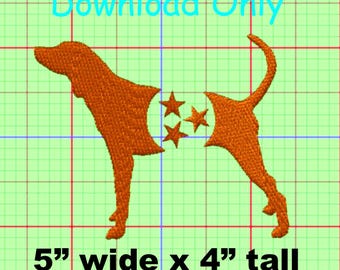 Smokey Silhouette with Tri-Star Embroidery File, Download Only, Small 5"wide x 4" tall, PES/DST/JEF