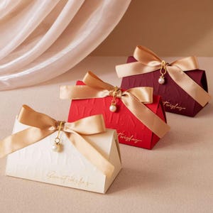 Elegantes bolsitas de regalo con lazo y perla: minicajas de regalo de lujo para bodas, fiestas, dulces y joyas (10 unidades)
