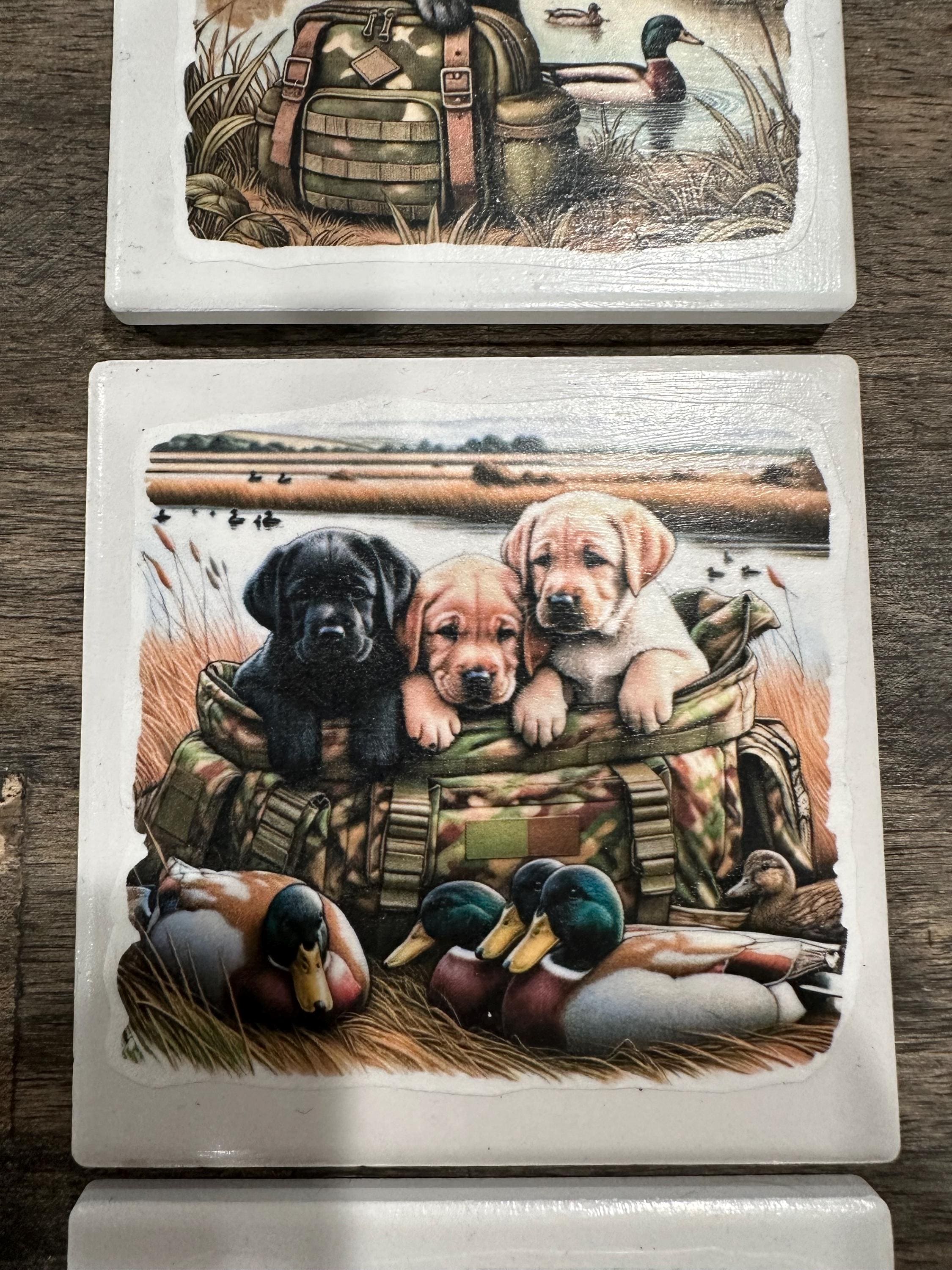 Labrador Coasters Labrador Puppy Ceramic Coaster Set – Duck Hunting Decor - Etsy