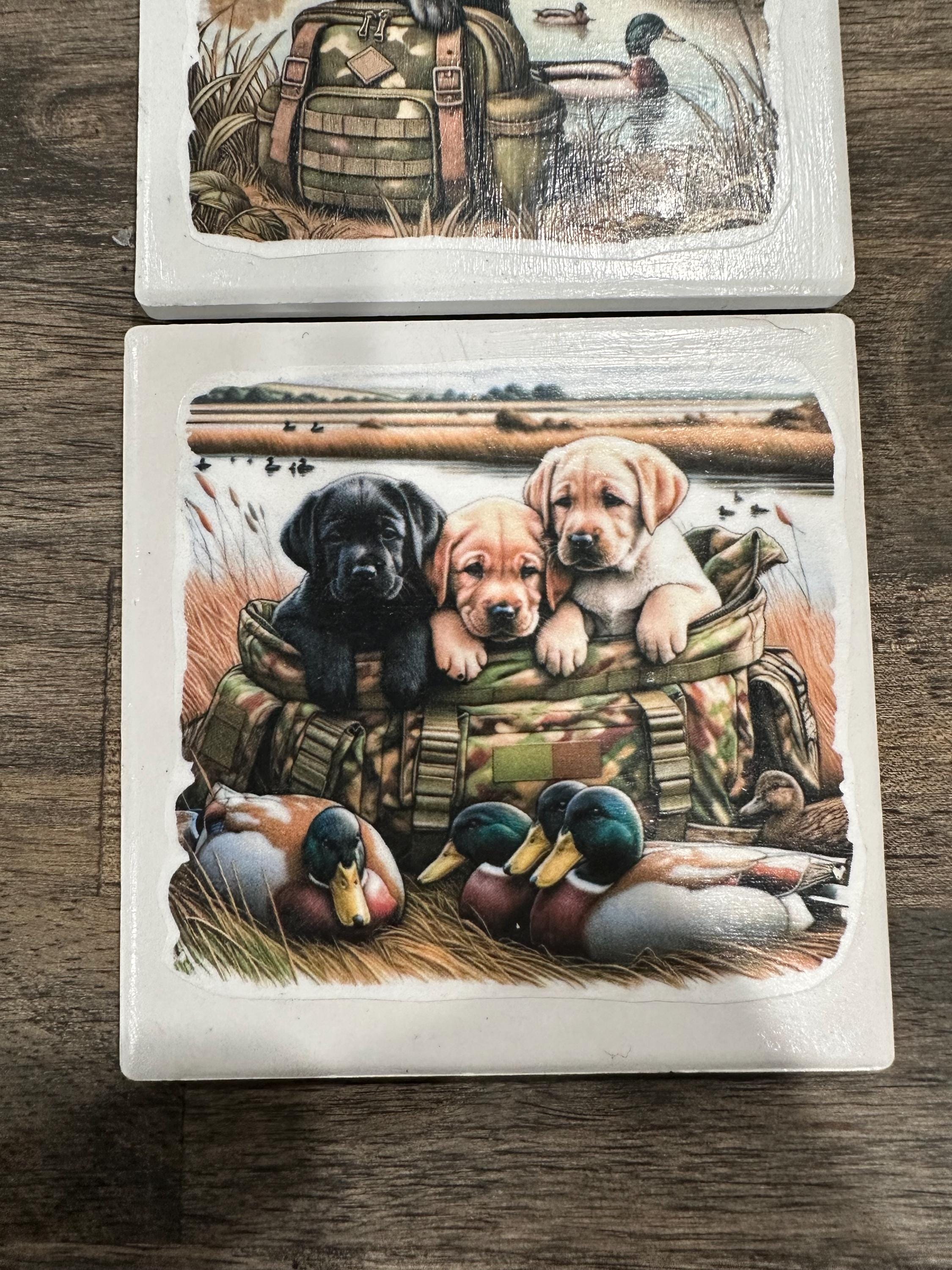 Labrador Coasters Labrador Puppy Ceramic Coaster Set – Duck Hunting Decor - Etsy