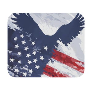 Patriotic Eagle Mouse Pad: USA Flag Desk Decor