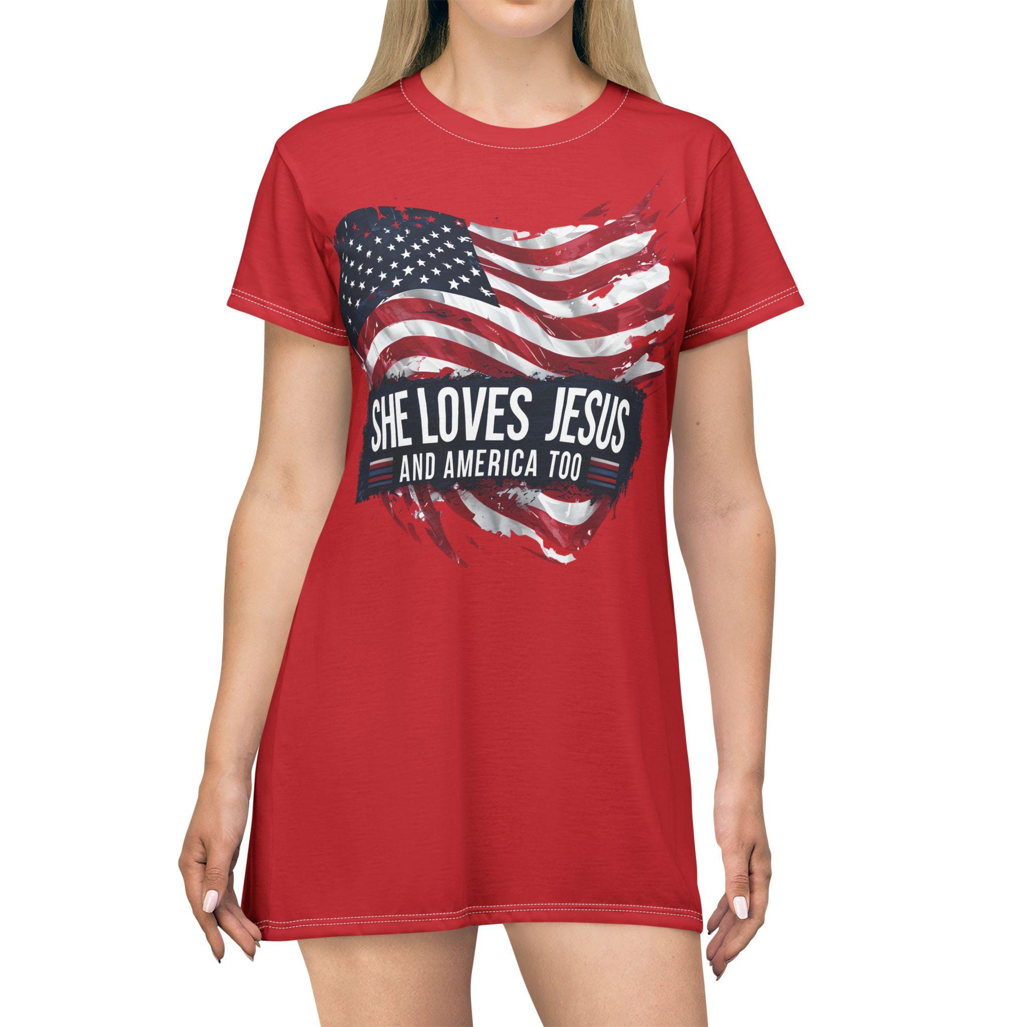 patriotic t shirt dress Star Print T-shirt Dress  Navy Patriotic