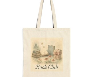 Book Club Cotton Canvas Tote Bag: Bookish Gift