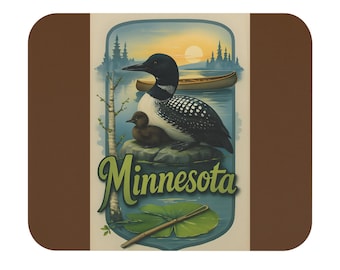Minnesota Loon Mouse Pad, Nature Lover's Desk Accessory, Wildlife Gift