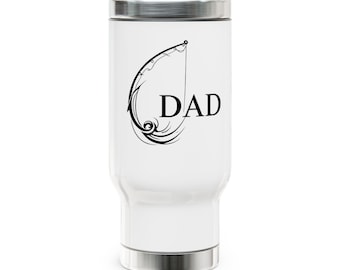 Angeln Dad Edelstahl Reisebecher, Perfektes Geschenk zum Vatertag, Outdoor Abenteuer Becher, personalisierte Angelausrüstung, 14 Unzen Reise[...]