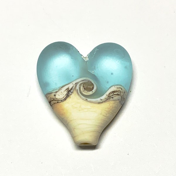 Ocean Wave Heart bead set by Mystic Moon Beads SRA # U5