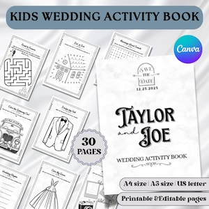 Kids Wedding Activity Book, Wedding Coloring Book for Kids, Reception Table Activities Booklet, Kids Activity Book, Printable Wedding Book