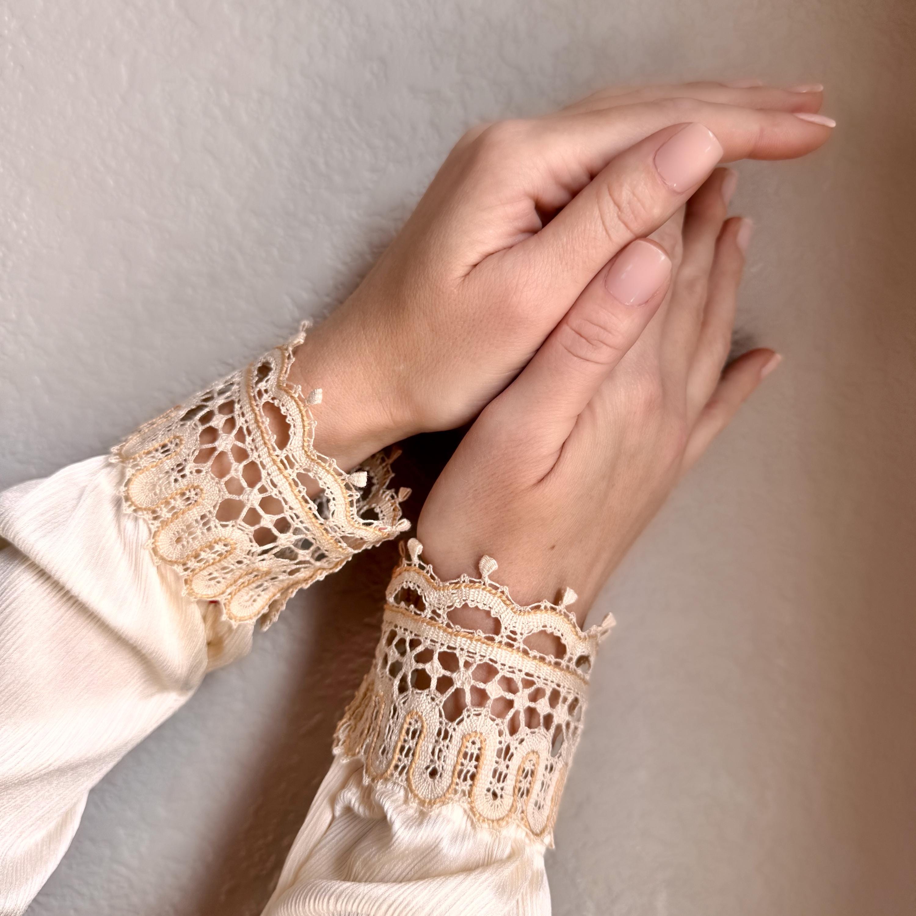 Handmade Vologda Lace Cuffs – Beige Bobbin Lace, Russian Trim - Etsy