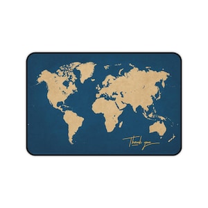 Weltkarte Schreibtischmatte - Stilvolles Home-Office-Dekor, Geschenk für Mitarbeiter, Arbeitsplatz-Accessoire, Lern-Schreibtischunterlage, einzigartiger Schreibtisch, Vatertagsgeschenk