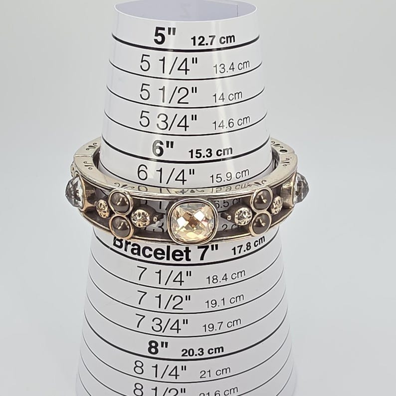 BRIGHTON 'Selene' Bangle Bracelet SWAROVSKI Crystal Studded Silver Plate 6.75" image 9