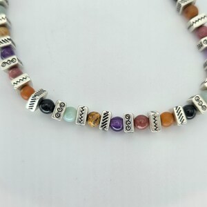 BRIGHTON "Confetti" Bracelet Various Semi-Precious Stones Silver Plate Beads 8" image 3