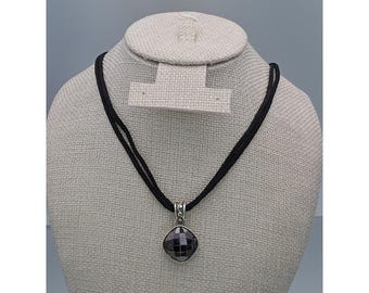BRIGHTON Venus Rising Necklace  Merlot SWAROVSKI Crystal Black Satin W/ Dust Bag