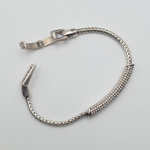 BRIGHTON 'Meridian Blaze' Bracelet Pavé Crystals Silver Plate Wheat Chain 7" image 4