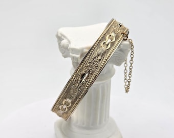 1940er WHITING & DAVIS Armreif Armband Original Sicherheitskette Lover's Knot