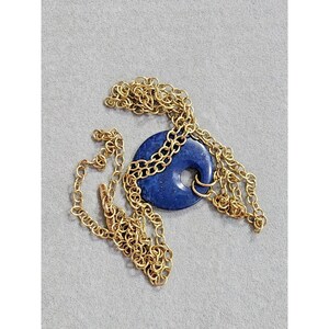 Vtg Barse Thai Br Signed Blue Lapis Pendant Necklace 36" FREE HIPPING!!!