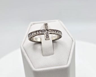 BRIGHTON Starry Night Ring SWAROVSKI Crystal Embellished Silver Plate Size 7.25