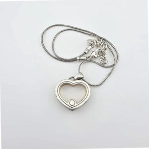 BRIGHTON 'Open Heart' Necklace Reversibe Crystal Accent Silver & Gold Plate 18" image 2