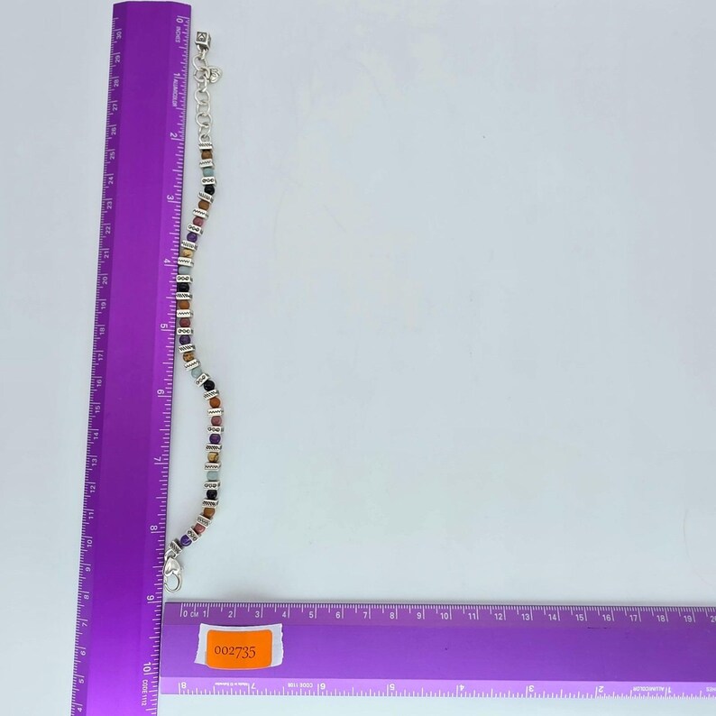 BRIGHTON "Confetti" Bracelet Various Semi-Precious Stones Silver Plate Beads 8" image 6