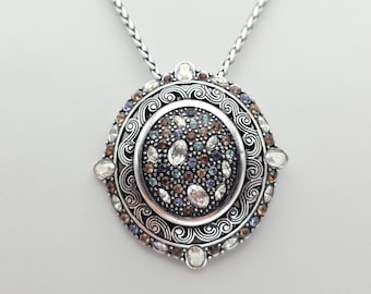 Nytt! BRIGHTON Crystal Voyage Halsband Brosch SWAROVSKI Kristaller Silverplätering 40 cm