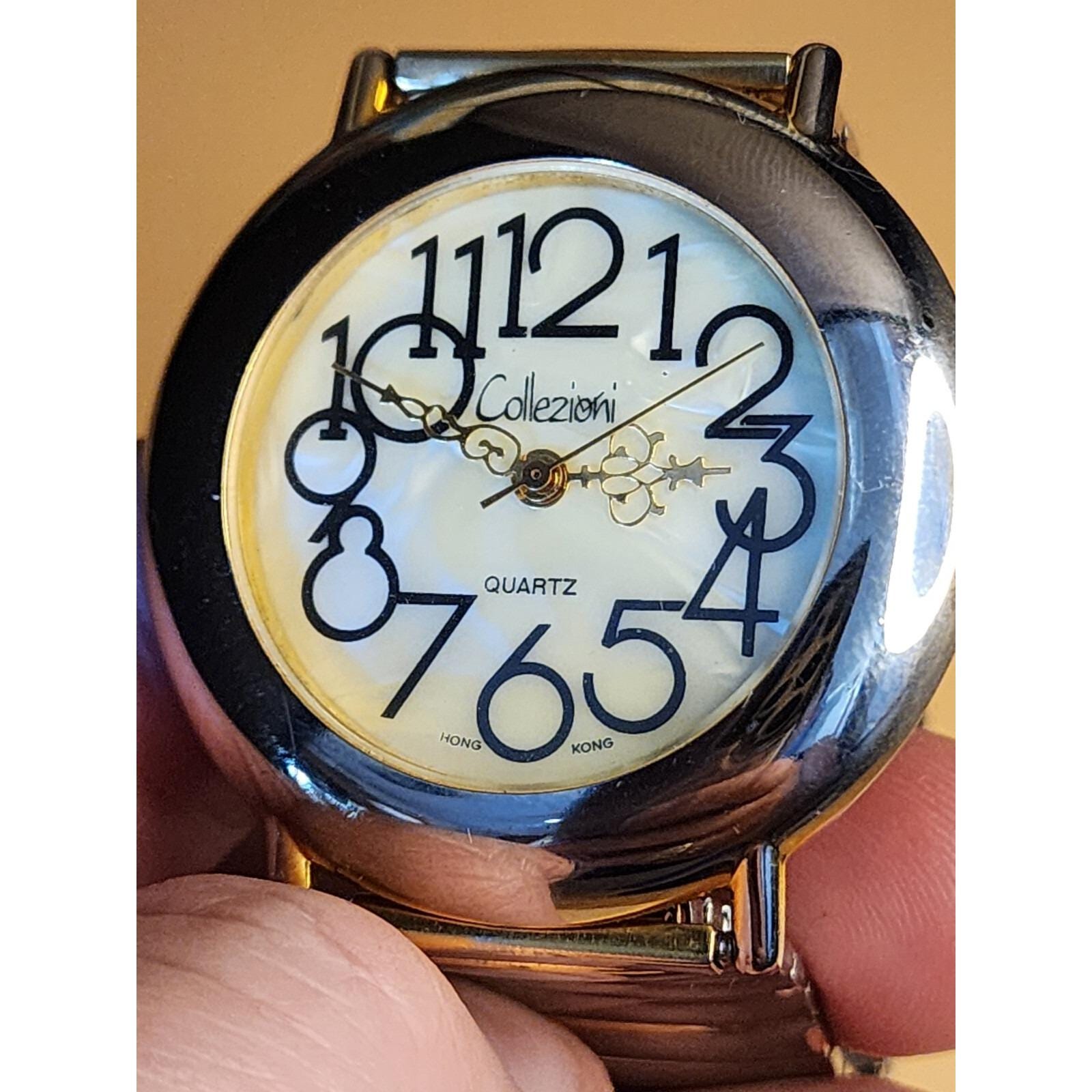 COLLEZIO Mother of Pearl Dial Gold Tone Watch Expansion Band  display picture 3