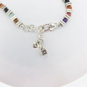 BRIGHTON "Confetti" Bracelet Various Semi-Precious Stones Silver Plate Beads 8" image 4