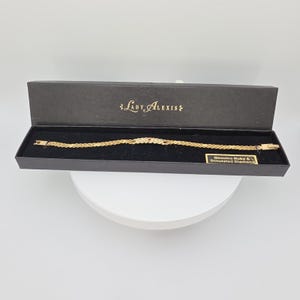 Vtg LADY ALEXIS armband äkta rubin simulerade diamanter guldplätering 20 cm i ask