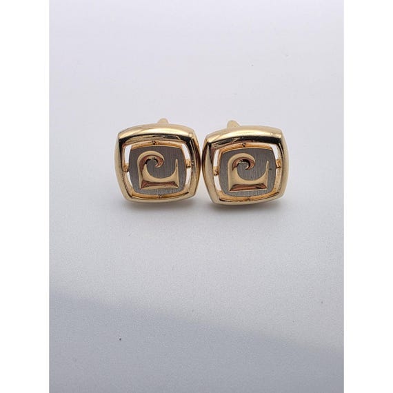 Vintage PIERRE CARDIN Logo Cufflinks Gold & Silver Tones Classy Free hipping!!