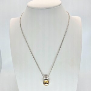 BRIGHTON "Meridian Aurora" Necklace Amber Crystal Silver Plate Rolo Chain 18" image 2