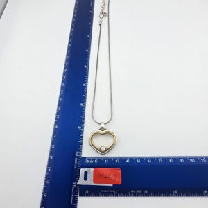 BRIGHTON 'Open Heart' Necklace Reversibe Crystal Accent Silver & Gold Plate 18" image 10