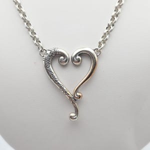BRIGHTON 'Adore Me Heart' Necklace Open Heart Scrollwork Silver Plate 18" image 6